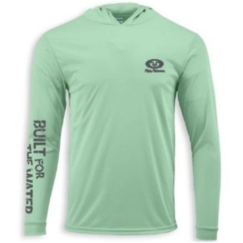 Flying Fisherman Performance Hoodie Mint Large