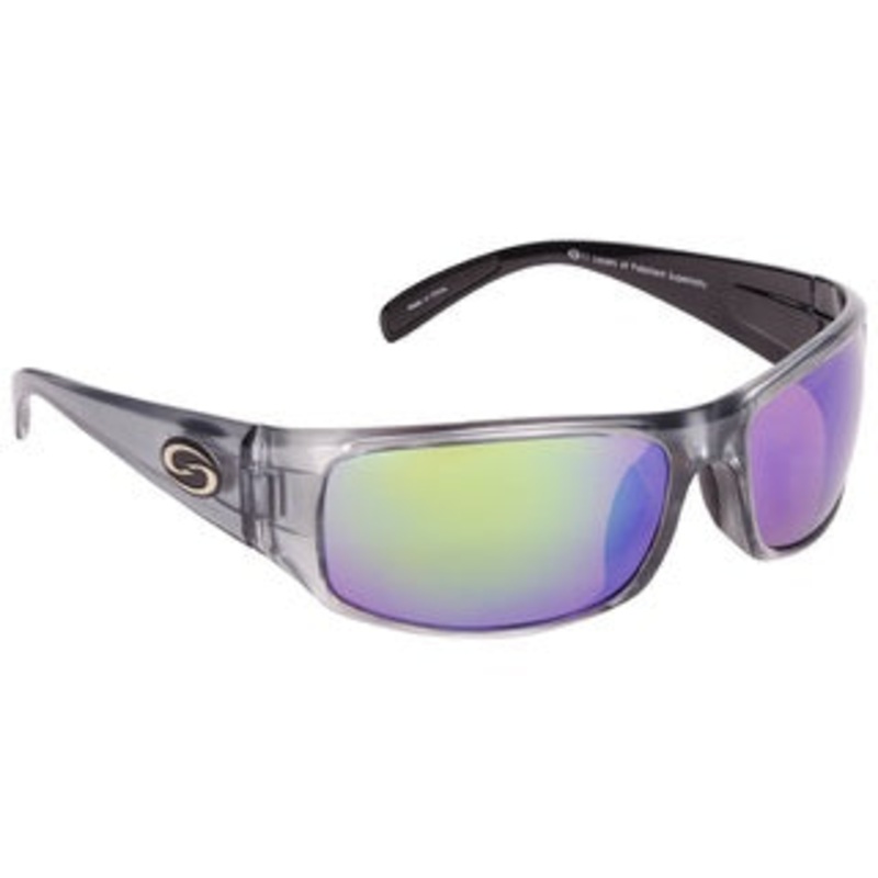 Strike King Sunglass S11 Okeechobee Shiny Clear Gray/Green Mirror Lens