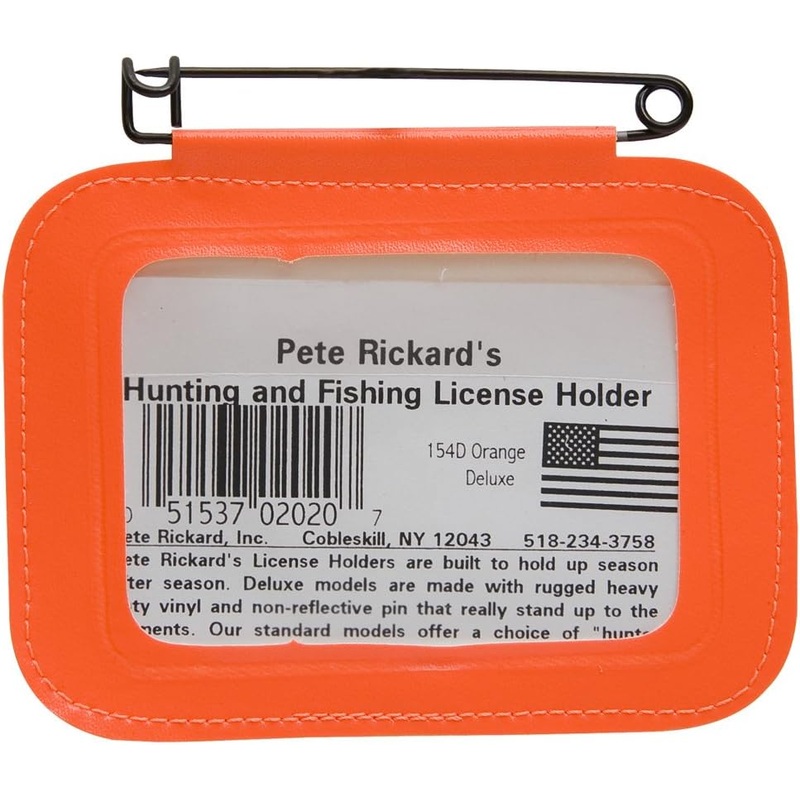Pete Rickard License Holder Orange Heavy-Duty Vinyl