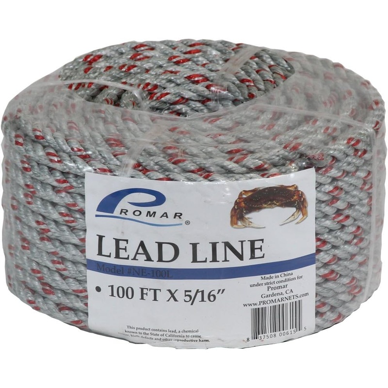 Promar 100-Foot Lead Core Rope, 5/16-Inch Diameter, Orange Finish