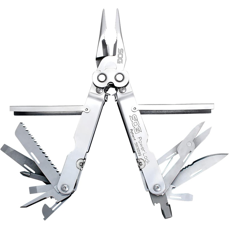 SOG PowerLock Heavy Duty Multitool Pliers with Ballistic Nylon Sheath and Clip