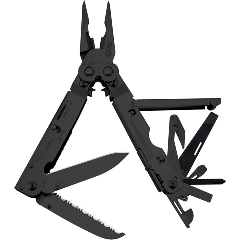 SOG SOG-B66N-CP PowerAssist Multi-Tool, 16 Component, Black