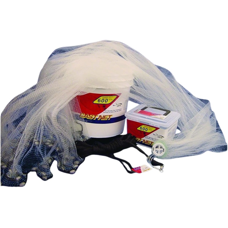 Ahi 600 Pro Series 6 Panel Cast Net, 6' Clear Mono Net, 1/4" Mesh