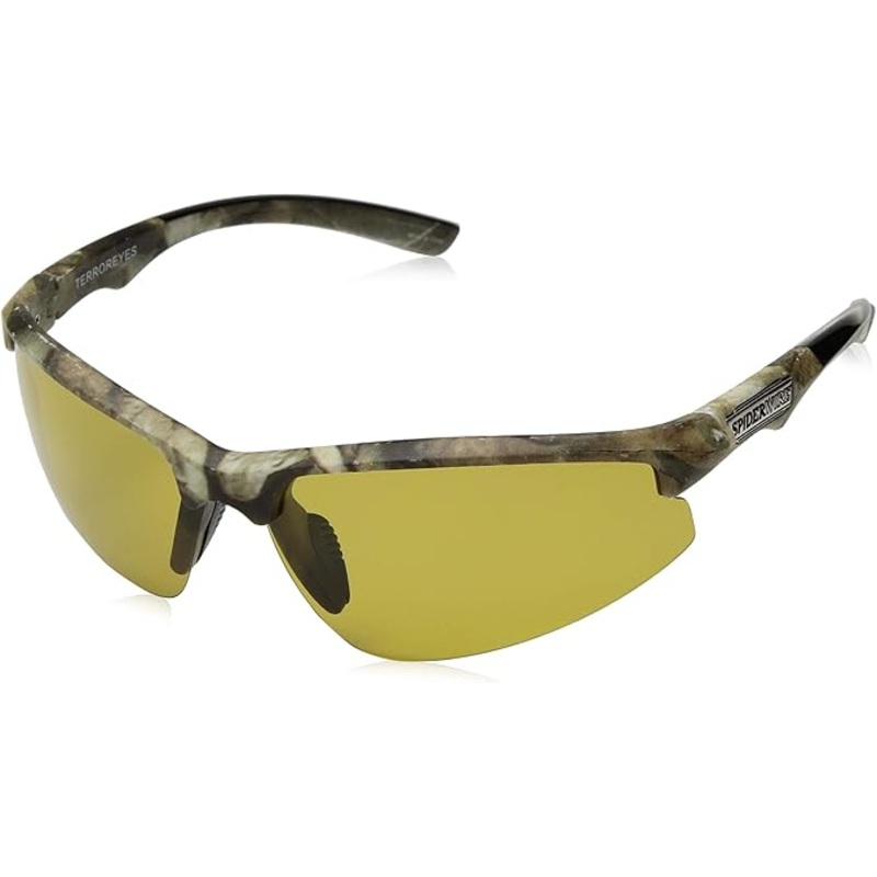 Spiderwire Terror Eyes Sunglasses, L/XL, Matte Camo/Amber