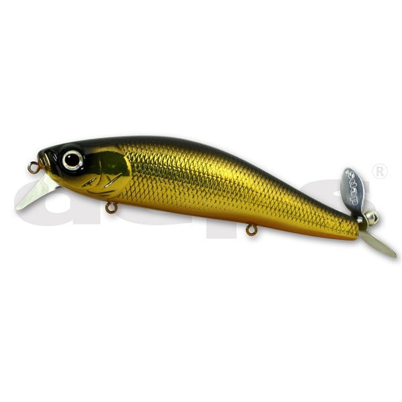 Deps Bass Lure Spiral Minnow #01 GM Kurokin
